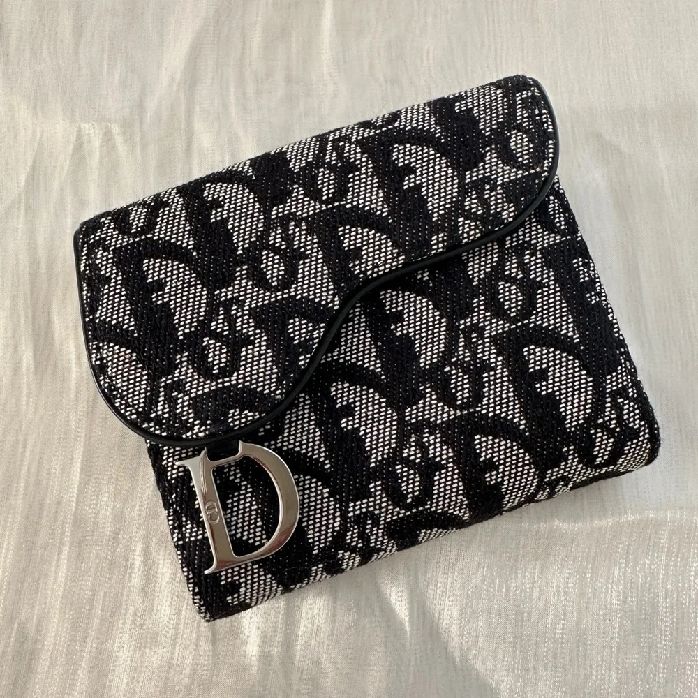 Dior Black and White Monogram Wallet